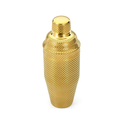 Diamond Lettice Japanese style 3-piece cocktail shaker, gold, 700ml
