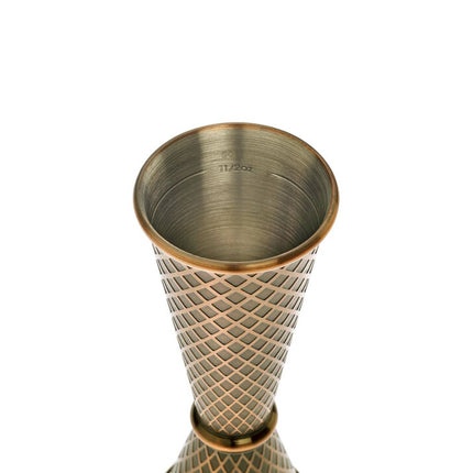 Diamond Lettice Japanese style jigger, antique copper, 30/60ml