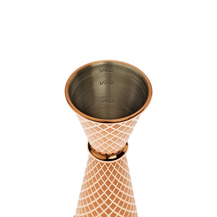 Diamond Lettice Japanese style jigger, copper, 30/60ml