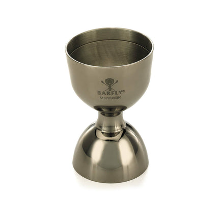 Bell jigger with straight rim, black, 25/50ml