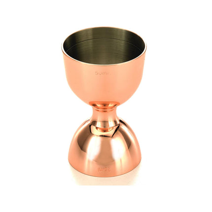 Bell jigger with straight rim, copper, 25/50ml