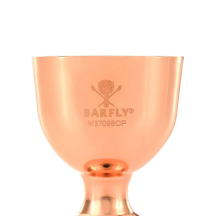 Bell jigger with straight rim, copper, 25/50ml