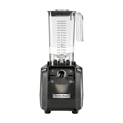 Hamilton Beach Commercial AirWhip Frothing Jar, 1.4L milk frothing jug with stainless steel body and ergonomic handle.