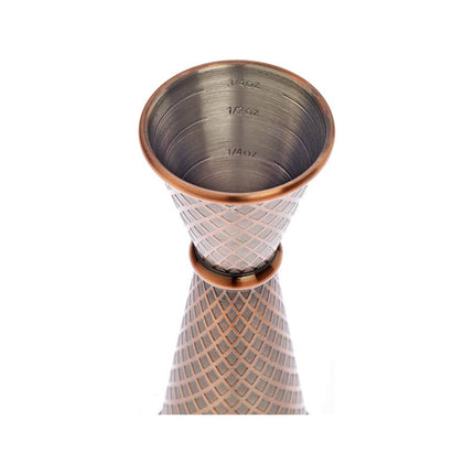Diamond Lettice Japanese style jigger, antique copper, 30/60ml