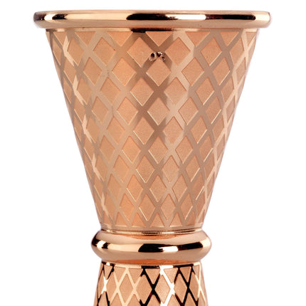 Diamond Lettice Japanese style jigger, copper, 30/60ml