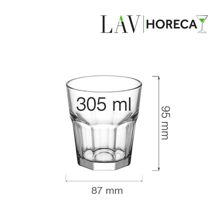 LAV Amsterdam Whiskey Glass 305 Ml - Elegant, Versatile Drinkware for Whiskey and Cocktails