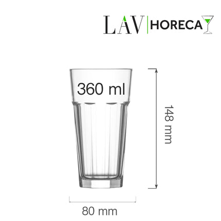 LAV Amsterdam Long Drink Glass 360 Milliliters - Elegant Glassware for Everyday Moments and Celebrations