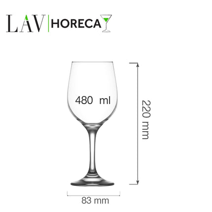 LAV Valencia Wine Glass 480 Ml Modern Minimalist Design For Elegant Gastronomy Service