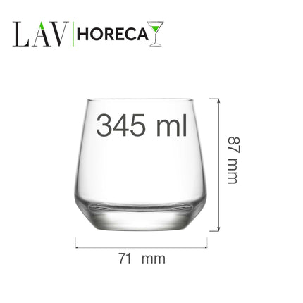 LAV Lyon Whiskey Glass 345 Ml - Premium Crystal Tumbler For Savoring Fine Whiskey