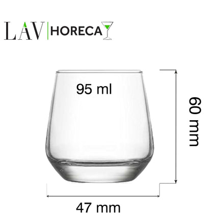 LAV Lyon Espresso Water Glass - Elegant Minimalist 95ml Design for Espresso Service