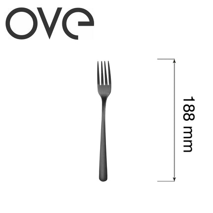 Fjord Black Dessert Fork, OVE, 188 mm