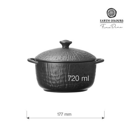 Crust handle tureen with lid, 140mm