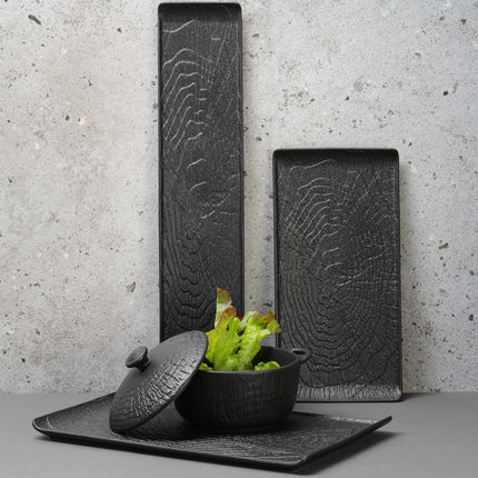 Crust serving plate with handle, 300x220x(h)30mm