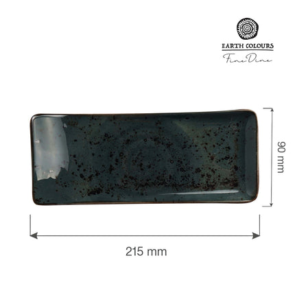 Fine Dine Arando serving plate, 215x90mm, with a sleek design and smooth edges, perfect for serving appetizers or snacks.