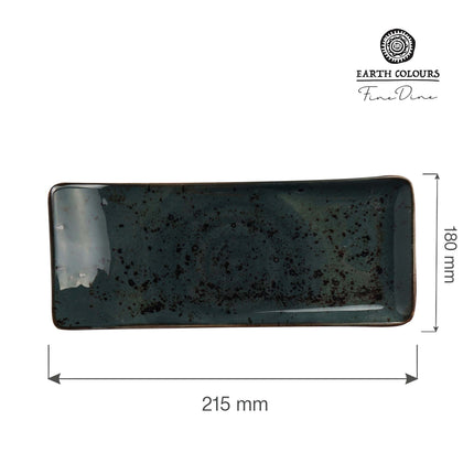 Fine Dine Arando serving plate, 215x180mm, with elegant ceramic design perfect for serving dishes in a stylish kitchen.