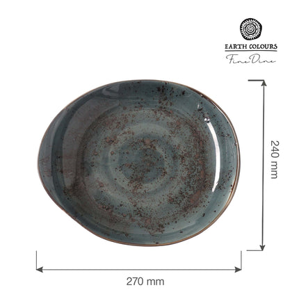 Fine Dine Arando presentation plate, 240x270mm, with a sleek, modern design perfect for serving appetizers or main courses.