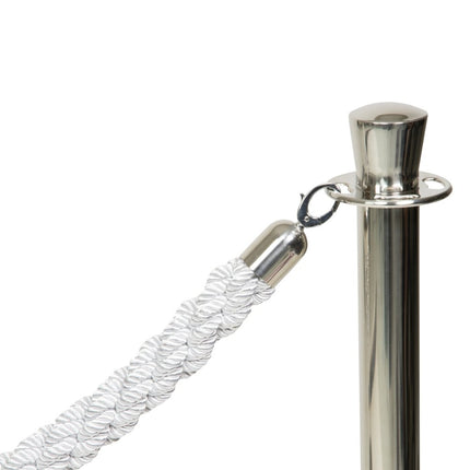 Four piece barrier poles with base with 5 ropes - hospitality