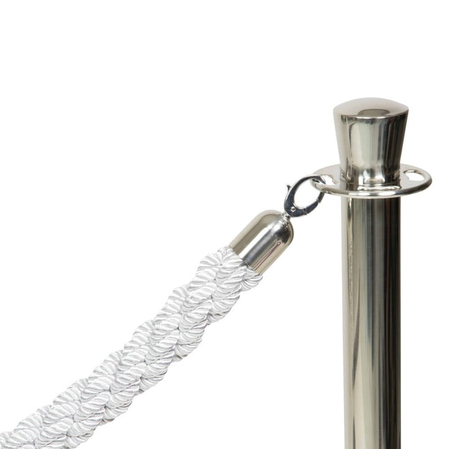 Four piece barrier poles with base with 5 ropes - hospitality