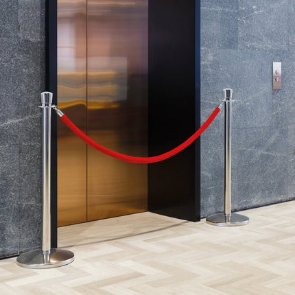Four piece barrier poles with base with 5 ropes - hospitality