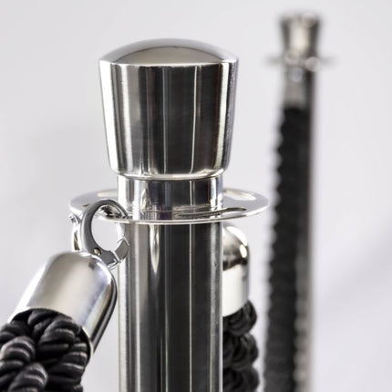 Four piece barrier poles with base with 5 ropes - hospitality