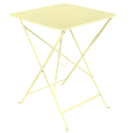 Bright purple Fermob metal foldable bistro table with 57x57-inch size