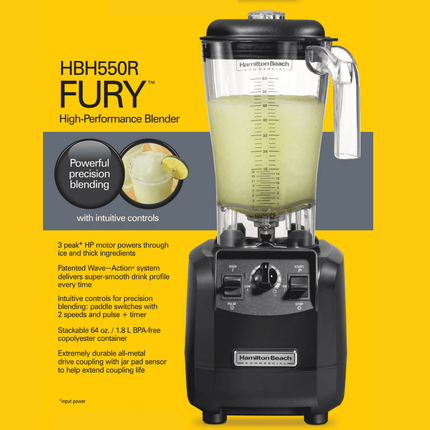 Fury High-Performance Blender, 178x203x(H)457mm - hospitality