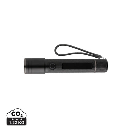 Gear X RCS recycled aluminum USB-rechargeable torch - hospitality
