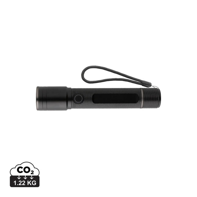 Gear X RCS recycled aluminum USB-rechargeable torch - hospitality
