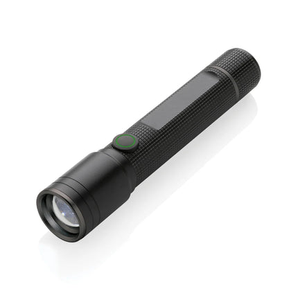 Gear X RCS recycled aluminum USB-rechargeable torch - hospitality
