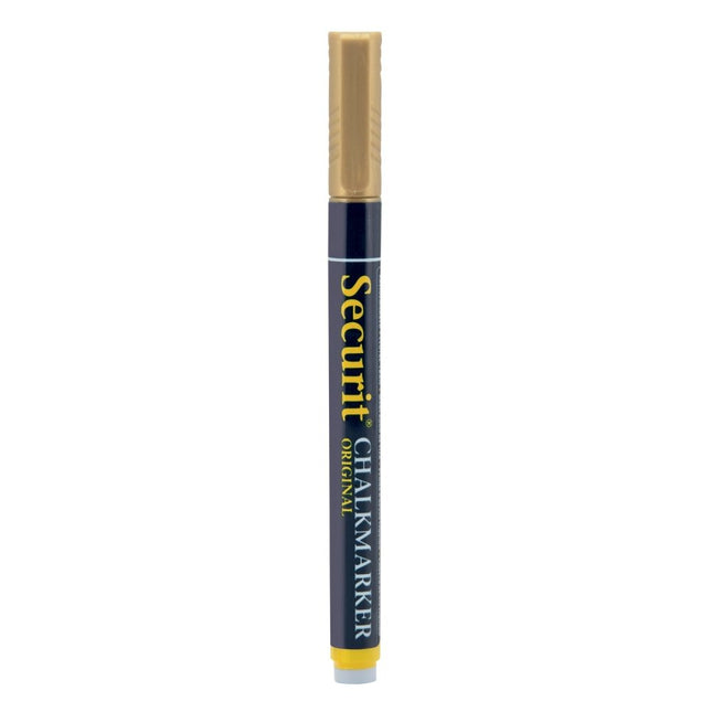 Gold Chalkmarkers Pack Of 12 Securit 1 To 2 Mm Nib Quick Dry Non Toxic - hospitality
