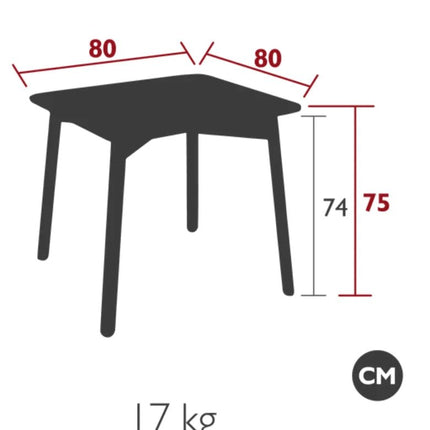 GORDES Dining Table 80 × 80 cm Teak - hospitality