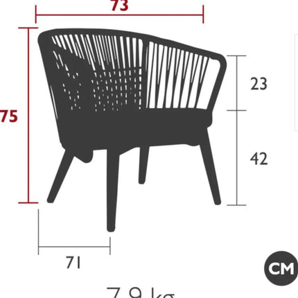 GORDES Low Armchair Teak Chair - hospitality