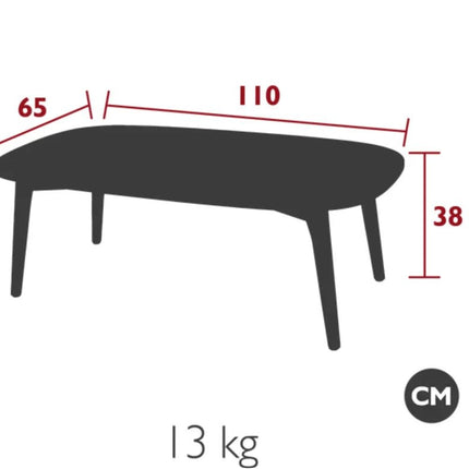 GORDES Low Table 110 × 65 cm Teak - hospitality