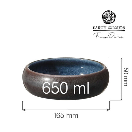 Goro Brown Blue Bowl 165 mm, 650 ml - hospitality