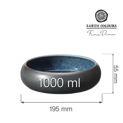 Goro Brown Blue Bowl 195mm, 1000 ml - hospitality