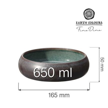 Goro Brown Green Bowl 165 mm, 650 ml - hospitality