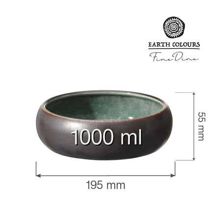 Goro Brown Green Bowl 195mm, 1000 ml - hospitality