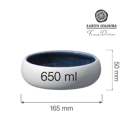 Goro White Blue Bowl 165 mm, 650 ml - hospitality