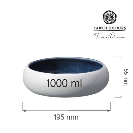 Goro White Blue Bowl 195mm, 1000 ml - hospitality