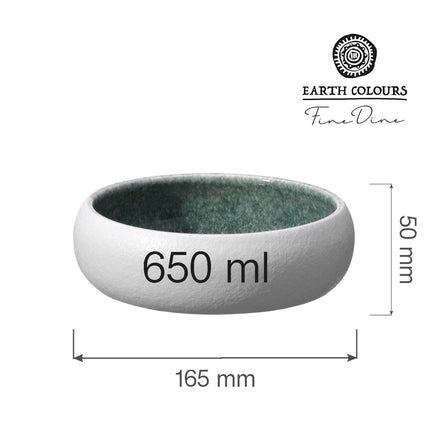 Goro White Green Bowl 165mm, 650 ml - hospitality