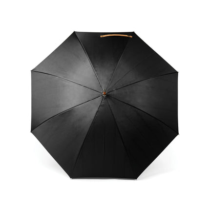 Set of 25 greige rain umbrellas with wood handles from Custom Wood Designs, 23-inch size, perfect for outdoor protection.