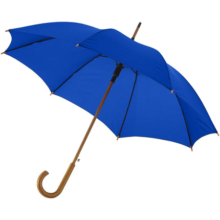 Grey 23-inch auto-open rain umbrellas by Custom Wood Designs, pack of 25, featuring easy one-touch opening mechanism.