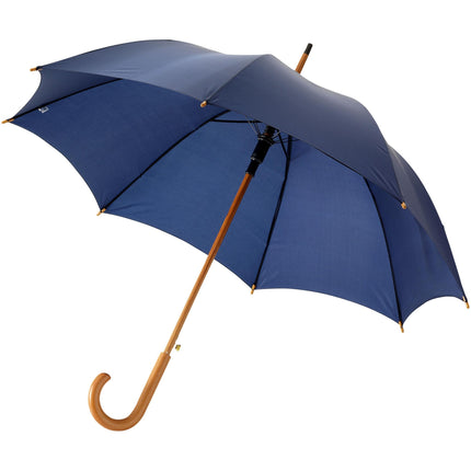 Set of 25 grey 23-inch auto open rain umbrellas by Custom Wood Designs, ideal for staying dry in rainy weather.