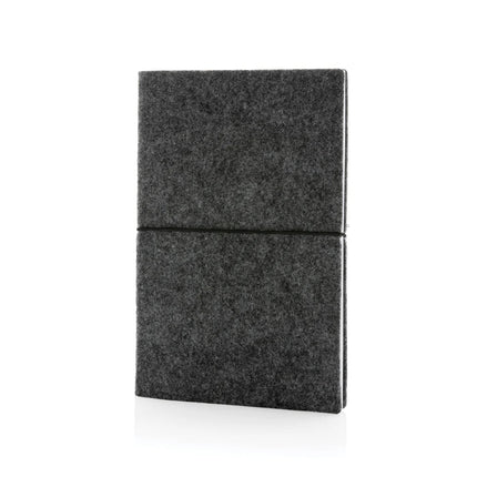 GRS certified recycled felt A5 softcover notebook - hospitality