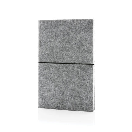 GRS certified recycled felt A5 softcover notebook - hospitality