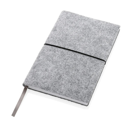 GRS certified recycled felt A5 softcover notebook - hospitality
