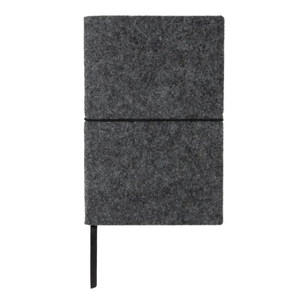 GRS certified recycled felt A5 softcover notebook - hospitality