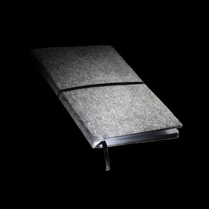 GRS certified recycled felt A5 softcover notebook - hospitality