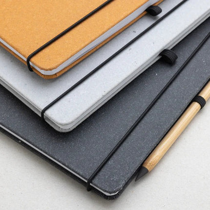 GRS Recycled leather hardcover notebook A5 - hospitality