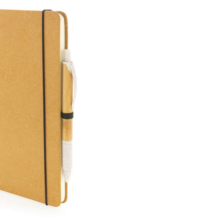 GRS Recycled leather hardcover notebook A5 - hospitality